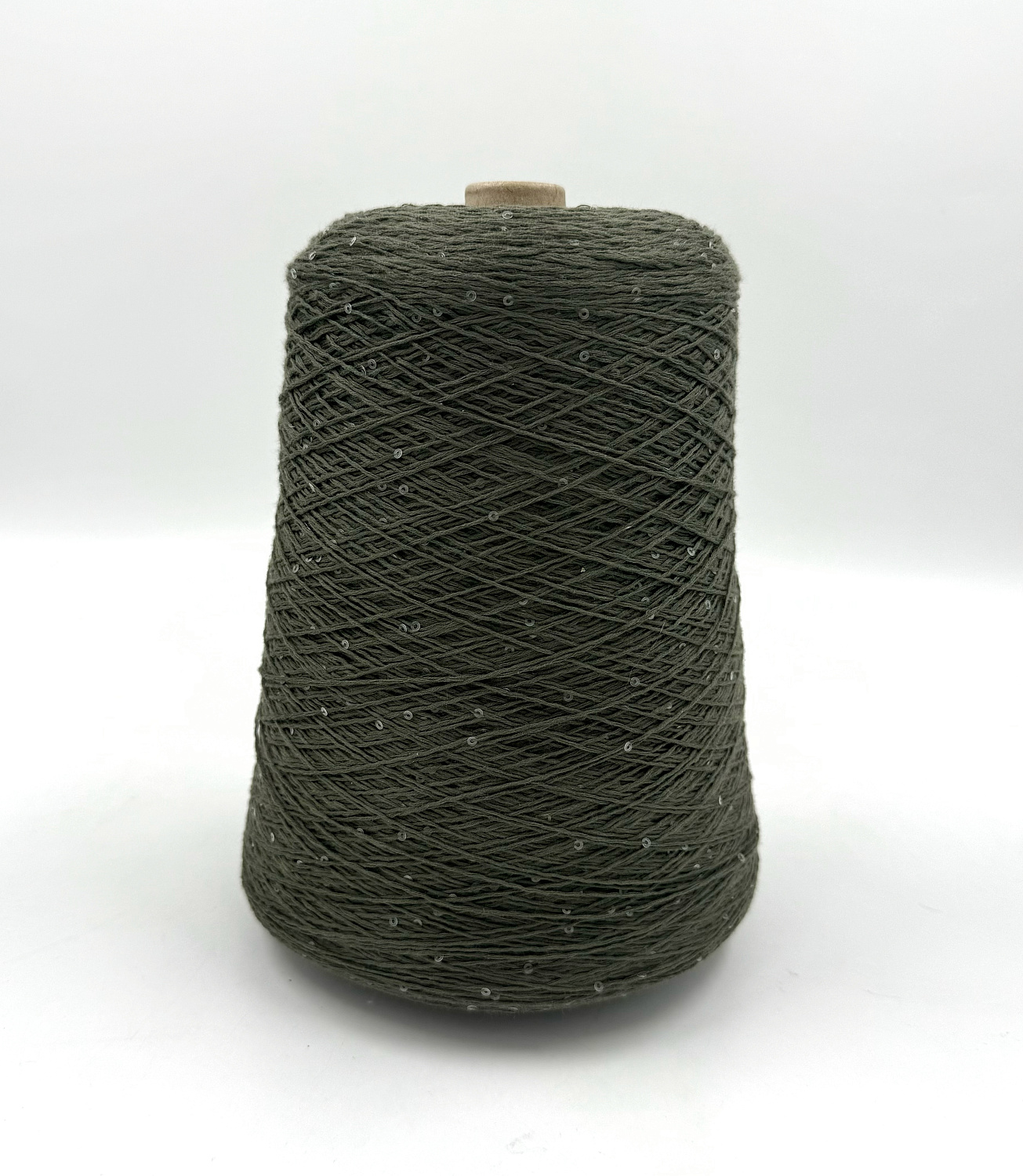 Пряжа Cotton Paillettes, D&C Yarns, хлопок, цвет хаки